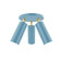 Martin Three Light Flush Mount in Light Blue w/Brushed Brass (518|FMH4405491)