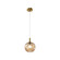 Eesha One Light Pendant in Aged Gold Brass + Amber Glass (423|C30902AGAM)