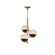 Lucerne Three Light Chandelier in Black / Natural Aged Brass (16|24643MRBKNAB)