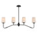 Durham Four Light Linear Chandelier in Black (16|12697WTBK)