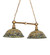 Tiffany Fishscale Two Light Island Pendant in Brass Powder Coat (57|282888)