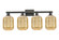 Arcadia Four Light Bath Vanity in Matte Black (405|7164WBKG4607ME)