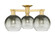 Arcadia Three Light Semi-Flush Mount in Satin Gold (405|7163FSGG4838SL)