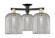Arcadia Three Light Semi-Flush Mount in Black Antique Brass (405|7163FBABG5598SM)