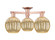Arcadia Three Light Semi-Flush Mount in Antique Copper (405|7163FACG4587ME)