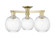 Arcadia Three Light Semi-Flush Mount in Antique Brass (405|7163FABG4587CL)