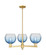 Arcadia Three Light Pendant in Satin Gold (405|7163CRSGG4838SB)