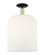 Arcadia One Light Semi-Flush Mount in Black Antique Brass (405|7161CBABG55912GWH)