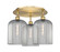 Ballston Three Light Semi-Flush Mount in Brushed Brass (405|5163CBBG5598SM)
