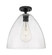 Downtown Urban One Light Flush Mount in Matte Black (405|4341FBKGBD124)