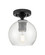Downtown Urban One Light Flush Mount in Matte Black (405|4341FBKG1246)