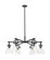 Downtown Urban Six Light Chandelier in Matte Black (405|4116CRBKG4117CL)
