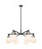 Downtown Urban Six Light Chandelier in Matte Black (405|4116CRBKG4107WH)