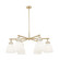 Downtown Urban Six Light Chandelier in Champagne Bronze (405|4106CRCBG4127WH)