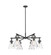 Downtown Urban Six Light Chandelier in Matte Black (405|4106CRBKG4117CL)