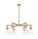 Downtown Urban Six Light Chandelier in Brushed Brass (405|4106CRBBG4117SDY)