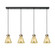 Downtown Urban Four Light Linear Pendant in Matte Black (405|1244101PSBKG4118ME)