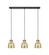 Downtown Urban Three Light Linear Pendant in Matte Black (405|1234101PSBKG4128ME)