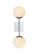 Neri Two Light Wall Sconce in Chrome and White (173|LD2358C)