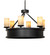 Bosa Six Light Pendant in Black Satin Wrought Iron (57|285462)