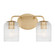 Eisele Two Light Vanity in Satin Brass (1|GLV1132SB)