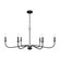 Abells Six Light Chandelier in Midnight Black (1|GLC1196MBK)