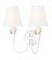 Claudelle Two Light Wall Sconce in Tundra White (224|40142STW)