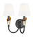 Claudelle Two Light Wall Sconce in Matte Black + Modern Gold (224|40142SMBMGLD)