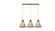 Corda Three Light Pendant in Teak (486|153812)