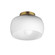 Glazed One Light Flush Mount in White/Natural Aged Brass (16|26149WTNAB)