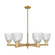 Arcadia Six Light Chandelier in Brushed Brass (405|7166CRBBG382)