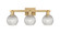 Arcadia Three Light Bath Vanity in Brushed Brass (405|7163WBBG122C6CL)