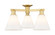 Arcadia Three Light Semi-Flush Mount in Satin Gold (405|7163FSGGBC81)