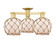 Arcadia Three Light Semi-Flush Mount in Satin Gold (405|7163FSGG1218RB)