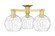 Arcadia Three Light Semi-Flush Mount in Satin Gold (405|7163FSGG12158)