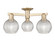 Arcadia Three Light Semi-Flush Mount in Champagne Bronze (405|7163FCBG122C6CL)