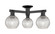 Arcadia Three Light Semi-Flush Mount in Matte Black (405|7163FBKG122C6CL)