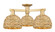 Arcadia Three Light Semi-Flush Mount in Brushed Brass (405|7163FBBRBD8NAT)