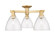 Arcadia Three Light Semi-Flush Mount in Brushed Brass (405|7163FBBGBD754)