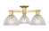Arcadia Three Light Semi-Flush Mount in Brushed Brass (405|7163FBBG422)