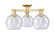 Arcadia Three Light Semi-Flush Mount in Brushed Brass (405|7163FBBG1248)
