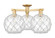 Arcadia Three Light Semi-Flush Mount in Brushed Brass (405|7163FBBG12210RW)