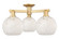 Arcadia Three Light Semi-Flush Mount in Brushed Brass (405|7163FBBG12168WM)