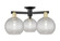 Arcadia Three Light Semi-Flush Mount in Black Antique Brass (405|7163FBABG122C8CL)
