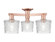 Arcadia Three Light Semi-Flush Mount in Antique Copper (405|7163FACG402)