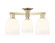 Arcadia Three Light Semi-Flush Mount in Antique Brass (405|7163FABG5586GWH)