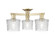 Arcadia Three Light Semi-Flush Mount in Antique Brass (405|7163FABG402)