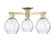 Arcadia Three Light Semi-Flush Mount in Antique Brass (405|7163FABG362)