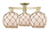 Arcadia Three Light Semi-Flush Mount in Antique Brass (405|7163FABG1218RB)