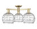 Arcadia Three Light Semi-Flush Mount in Antique Brass (405|7163FABG12138CL)